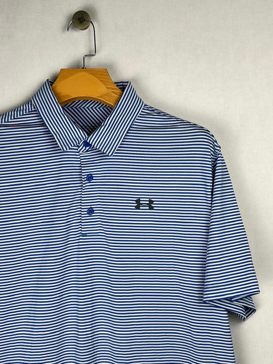 Under Armour Heatgear Blue Striped Polo