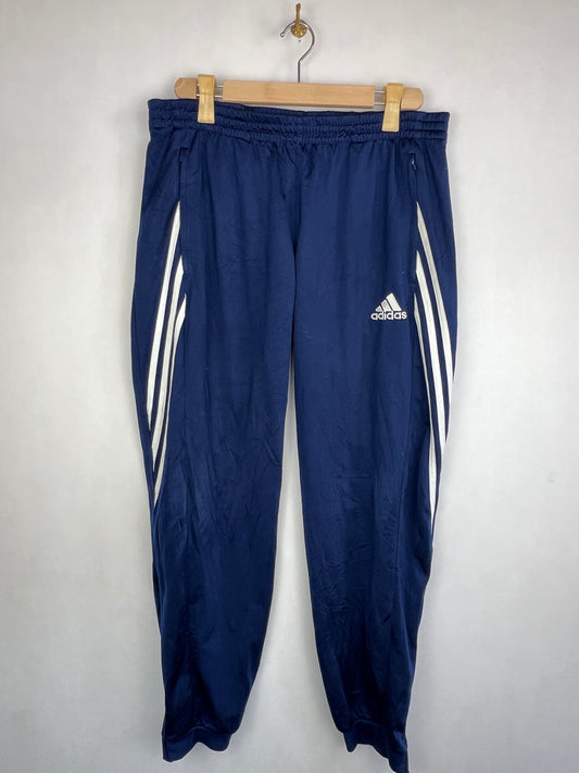 Adidas Sereno 14 Men's Navy Blue White Curved 3-Stripes Training Track Pants