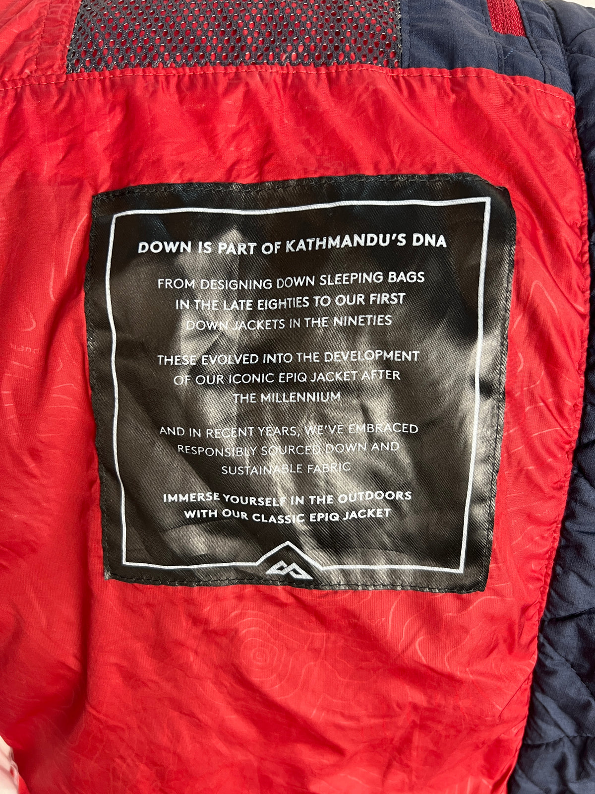 Kathmandu Epiq 600 Fill Hooded Down Jacket ā Navy Blue & Red