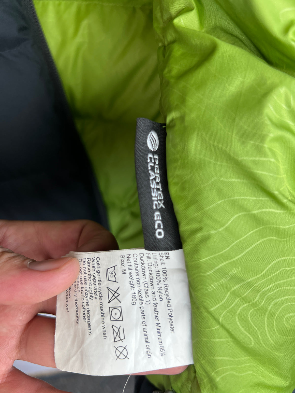 Kathmandu Pertex Classic Eco 550 Fill Duck Down Hooded Jacket ā Black & Green