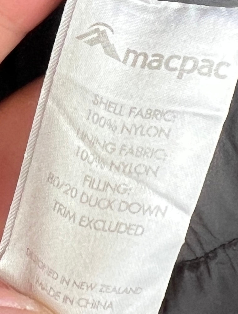 Macpac Duck Down Puffer Jacket ā Black & Grey
