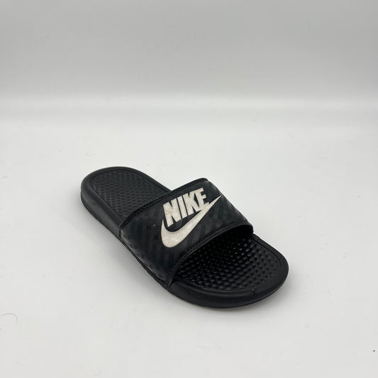 Nike Benassi JDI Slide Sandals in Black & White