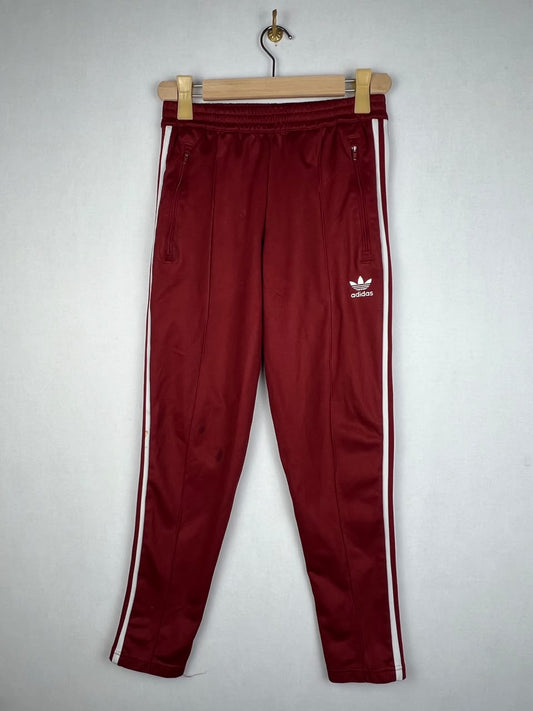Adidas Originals Beckenbauer Men's Maroon White 3-Stripes Track Pants