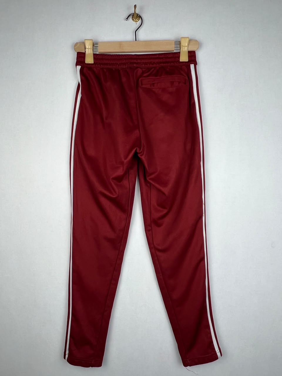 Adidas Originals Beckenbauer Men's Maroon White 3-Stripes Track Pants