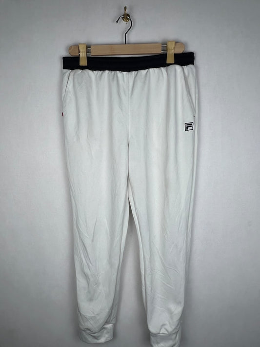 Fila Men's White Black Cuffed Jogger Track Pants