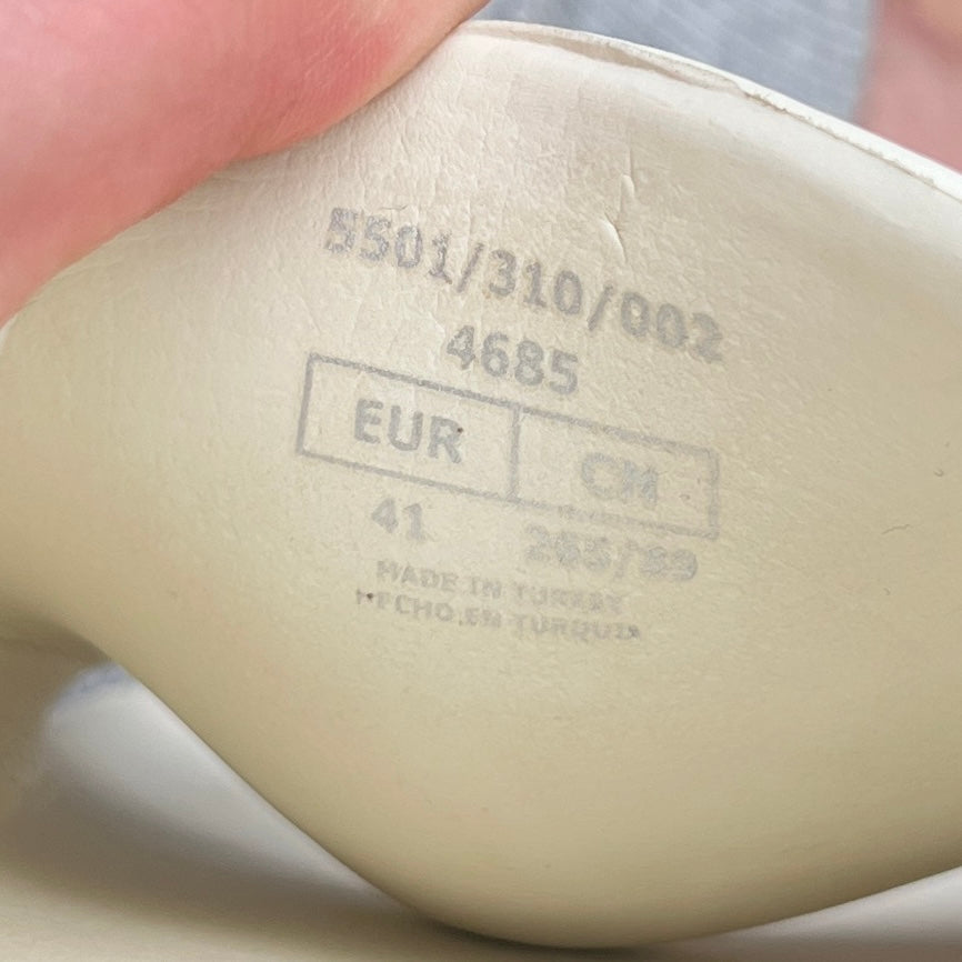 Zara Rubberized Platform Slides in Ivory