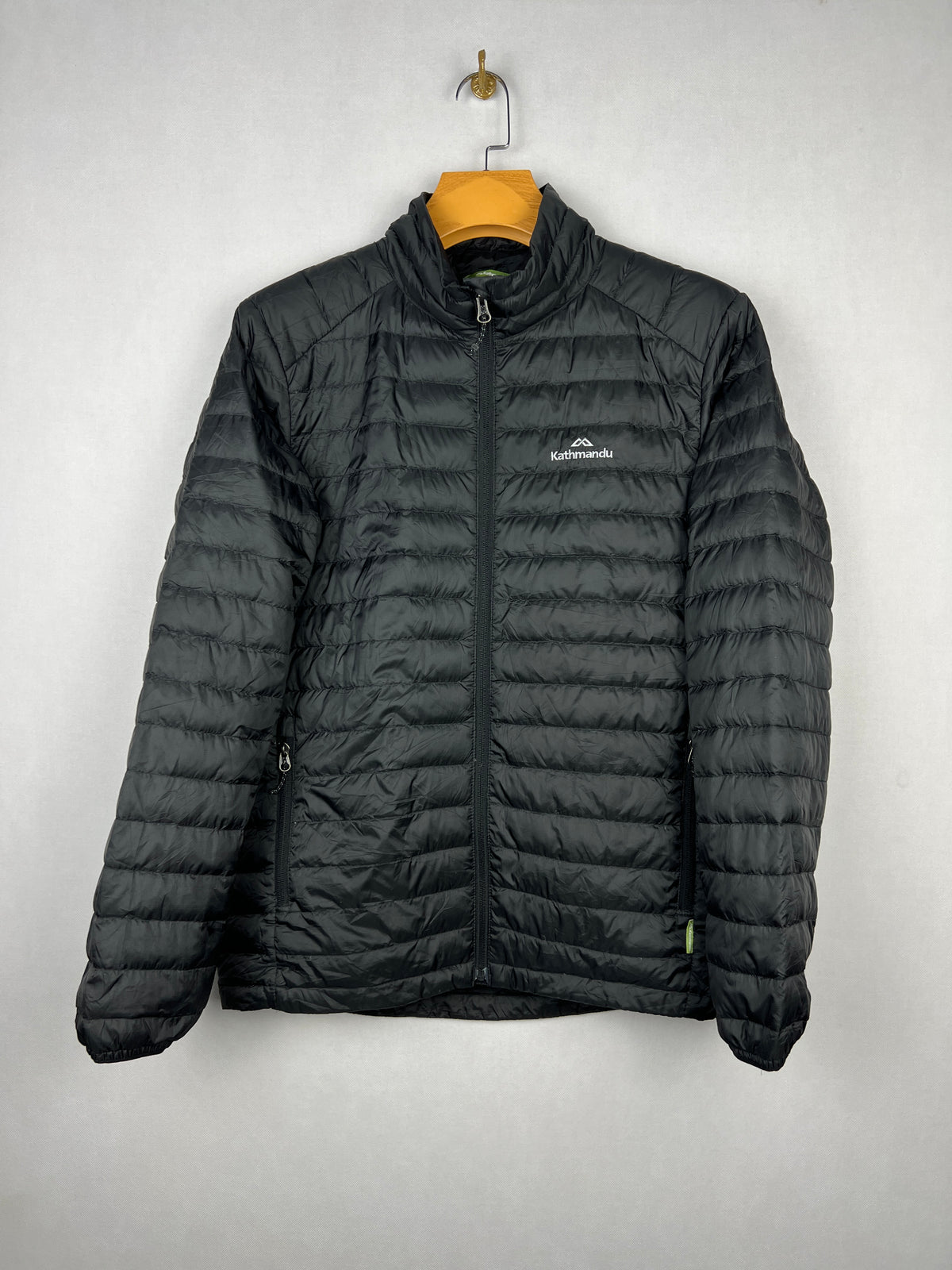 Kathmandu 600 Fill Lightweight Down Puffer Jacket – Black & Lime Green