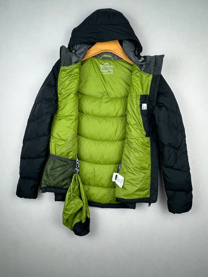 Kathmandu Pertex 550 Fill Duck Down Hooded Jacket – Black & Lime Green