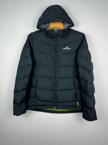 Kathmandu Pertex 550 Fill Duck Down Hooded Jacket – Black & Lime Green