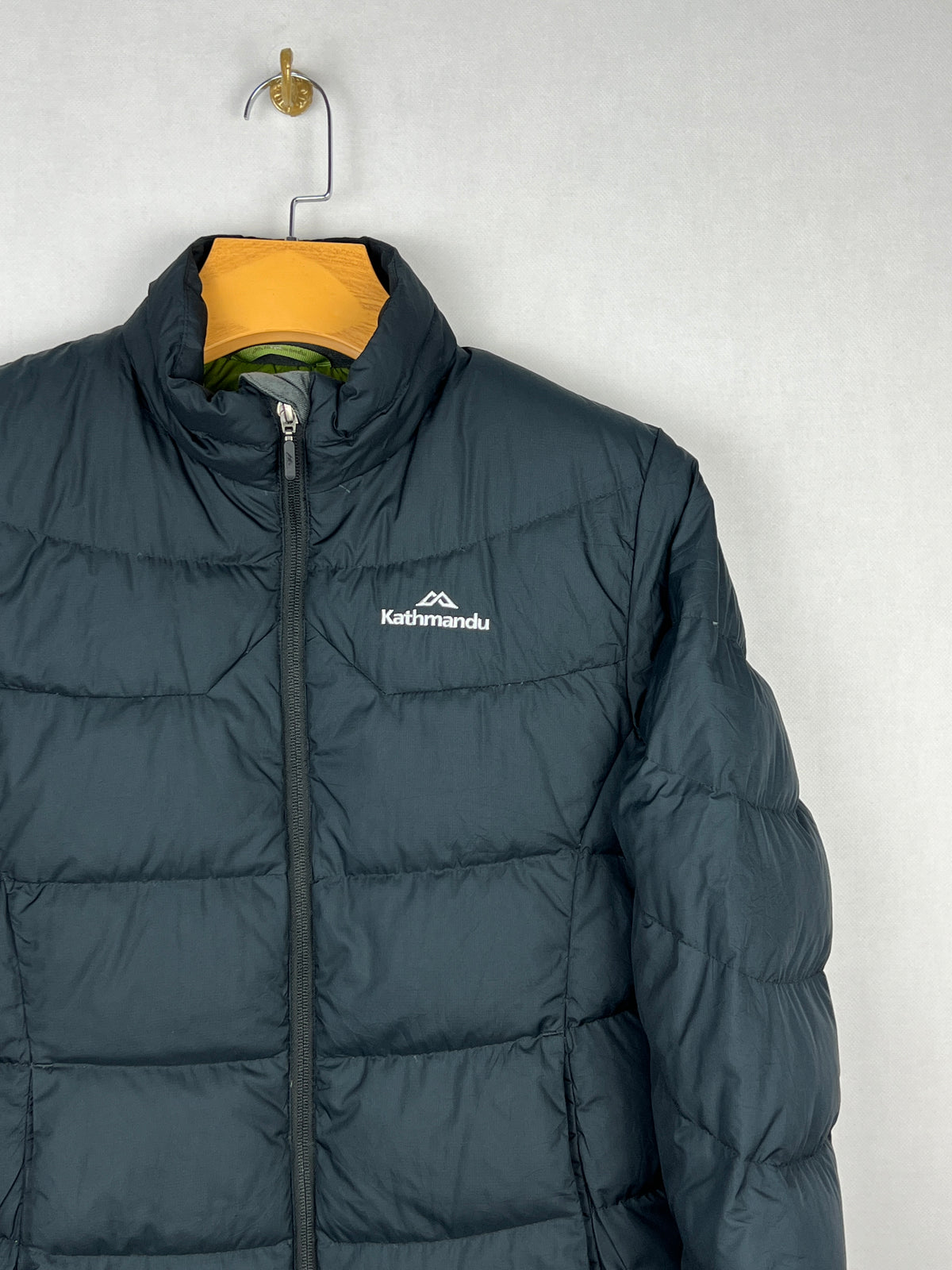 Kathmandu Pertex 550 Fill Duck Down Puffer Jacket – Black & Lime Green