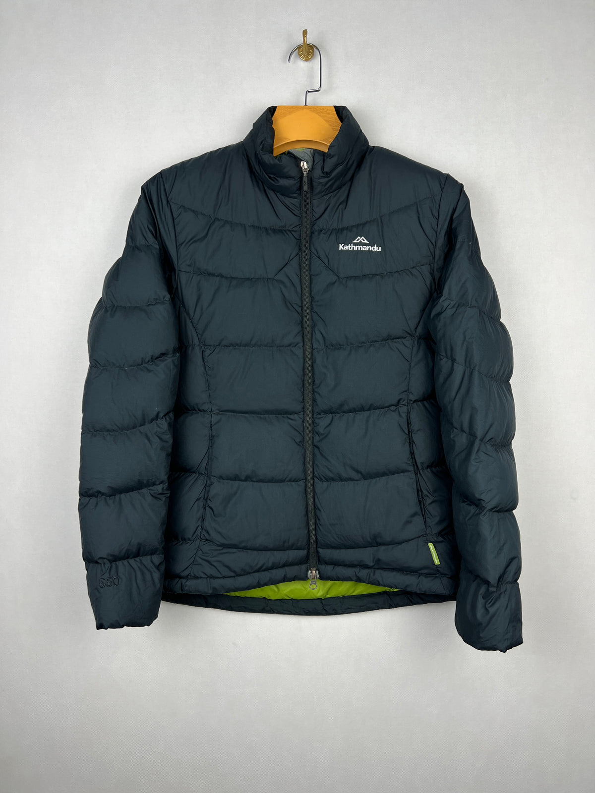 Kathmandu Pertex 550 Fill Duck Down Puffer Jacket – Black & Lime Green
