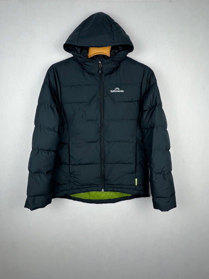 Kathmandu Hooded Down Puffer Jacket – Black & Lime Green