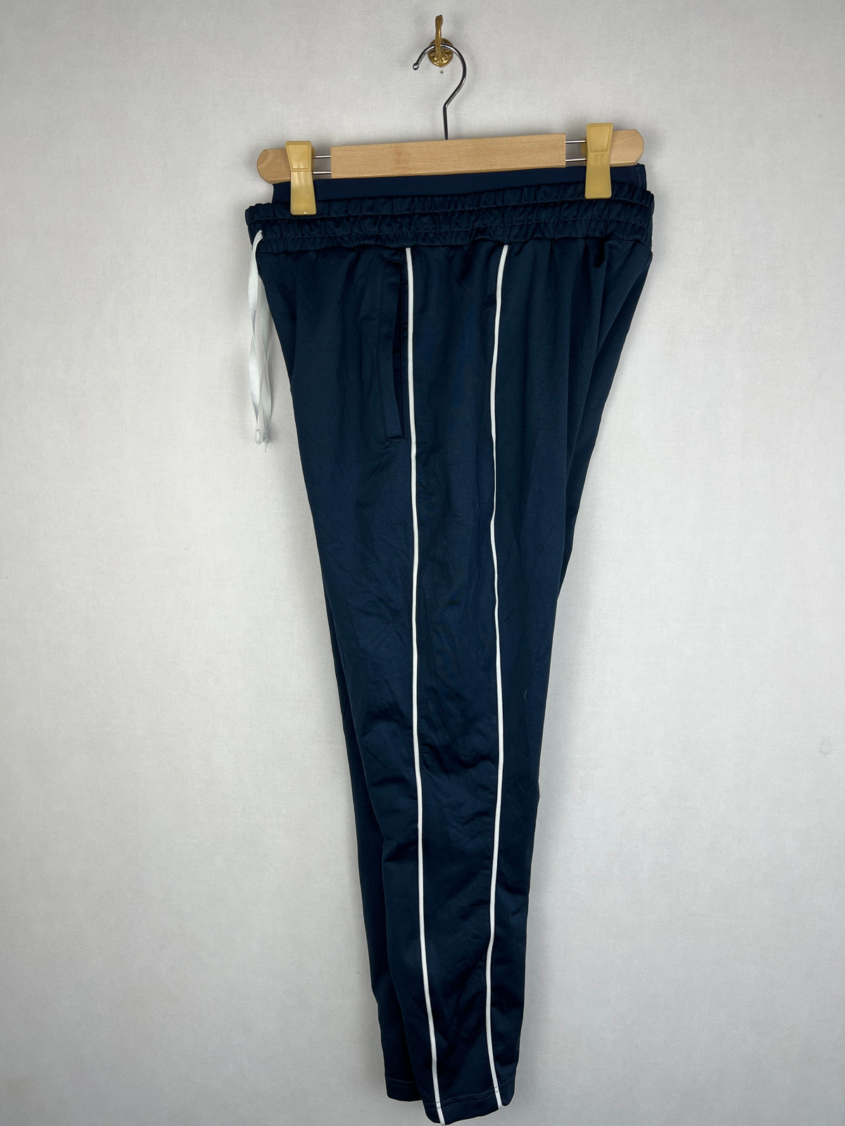Gymshark Men's Navy Blue White Piped Training Track Pants
