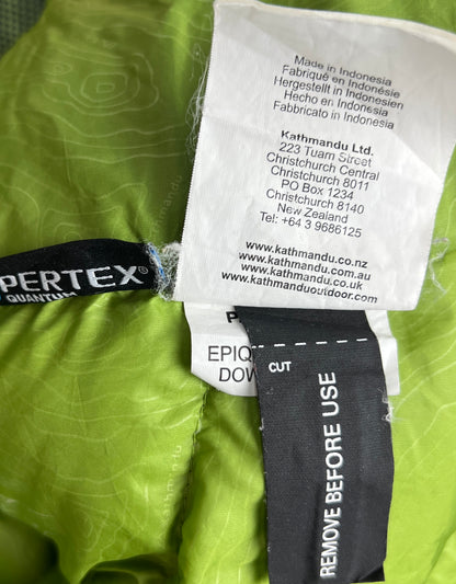 Kathmandu Epiq Pertex Quantum 600 Fill Hooded Down Jacket – Black & Lime Green