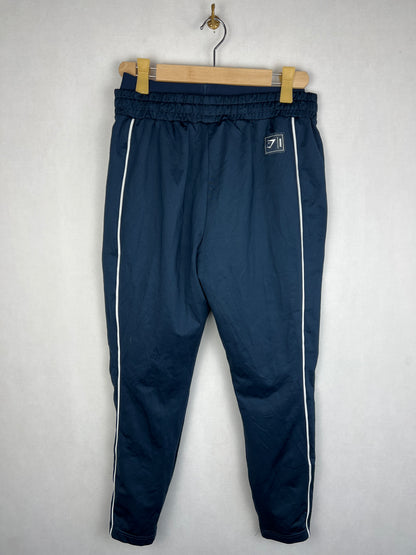 Gymshark Men's Navy Blue White Piped Training Track Pants
