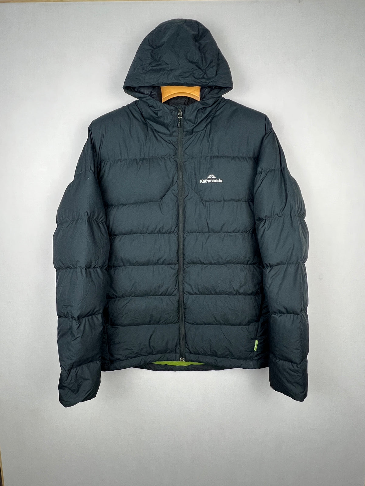 Kathmandu Epiq Pertex Quantum 600 Fill Hooded Down Jacket – Black & Lime Green