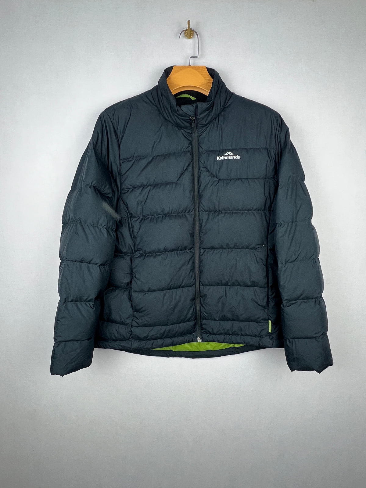 Kathmandu Down Puffer Jacket – Black & Lime Green