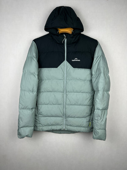 Kathmandu 600 Fill Pertex Hooded Down Jacket – Sage Green & Black