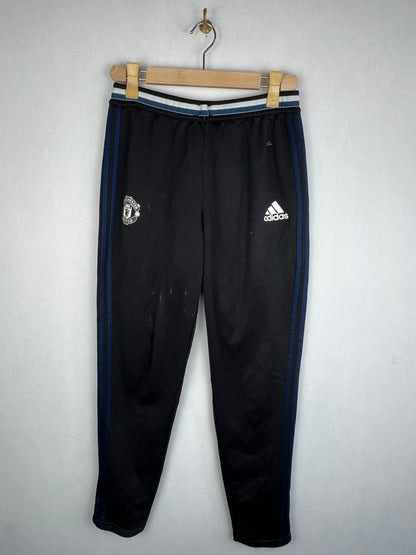 Adidas Manchester United Men's Black Navy 3-Stripes Training Track Pants