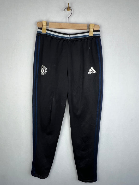 Adidas Manchester United Men's Black Navy 3-Stripes Training Track Pants
