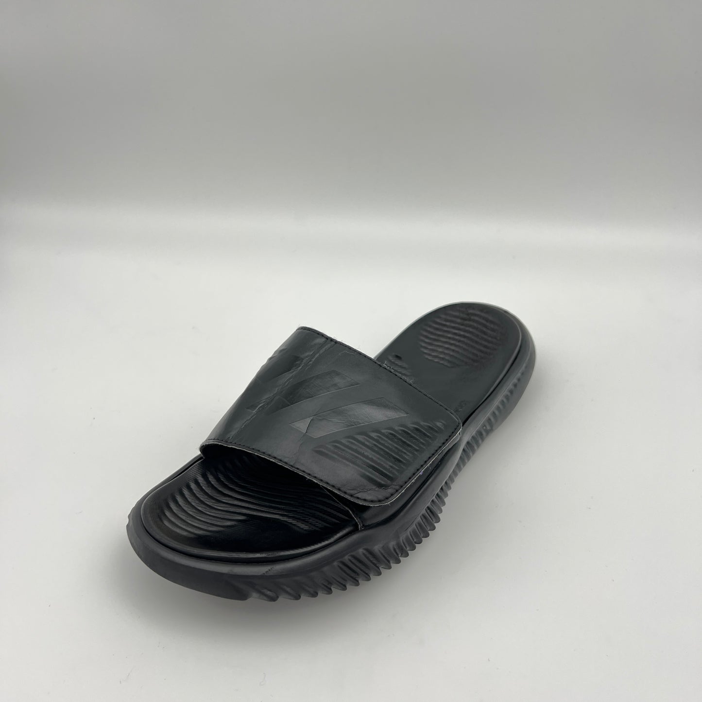 Gray slide sandal on a white background