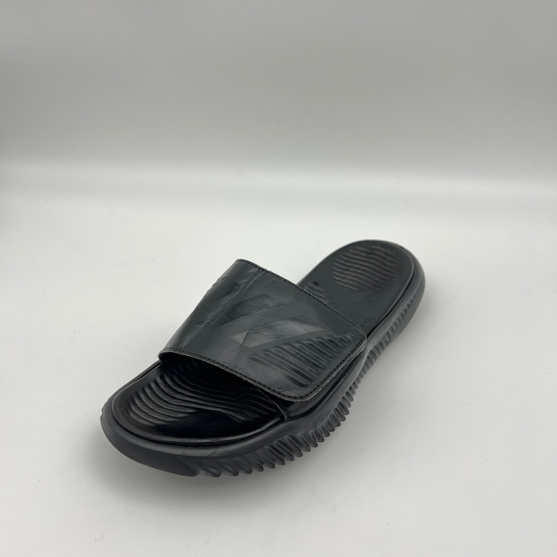 Gray slide sandal on a white background