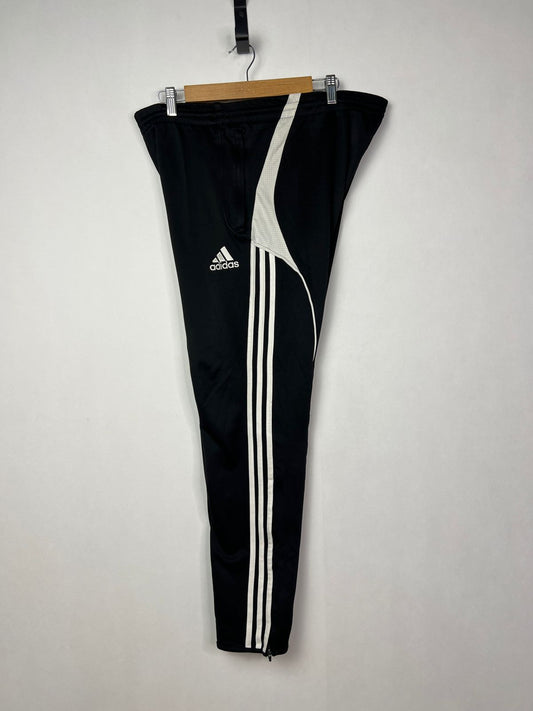 Adidas Teamgeist Training Trousers- Black Retro 3-Stripe Tracksuit Bottoms
