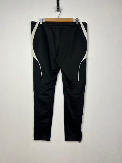 Adidas Teamgeist Training Trousers- Black Retro 3-Stripe Tracksuit Bottoms