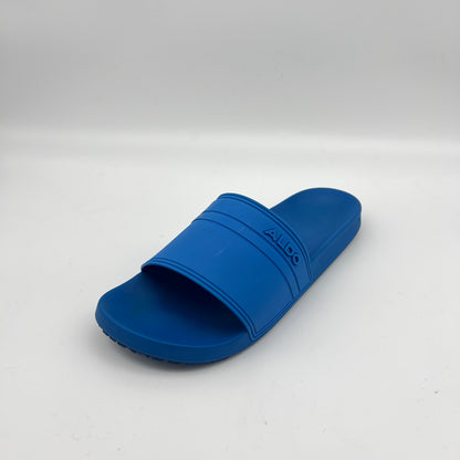 Blue slide sandal on a white background