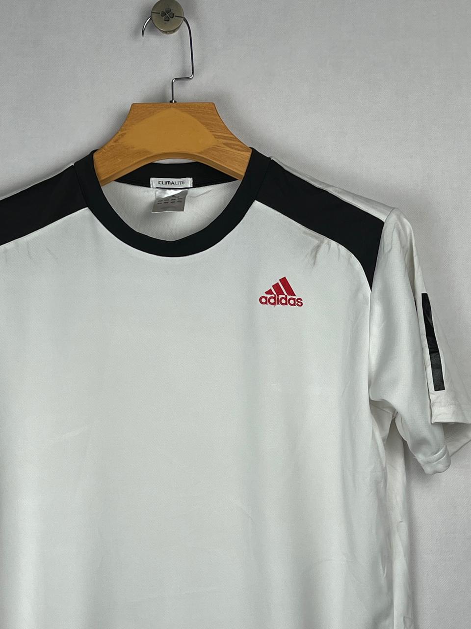 Adidas Climalite White & Black Red Logo T-Shirt