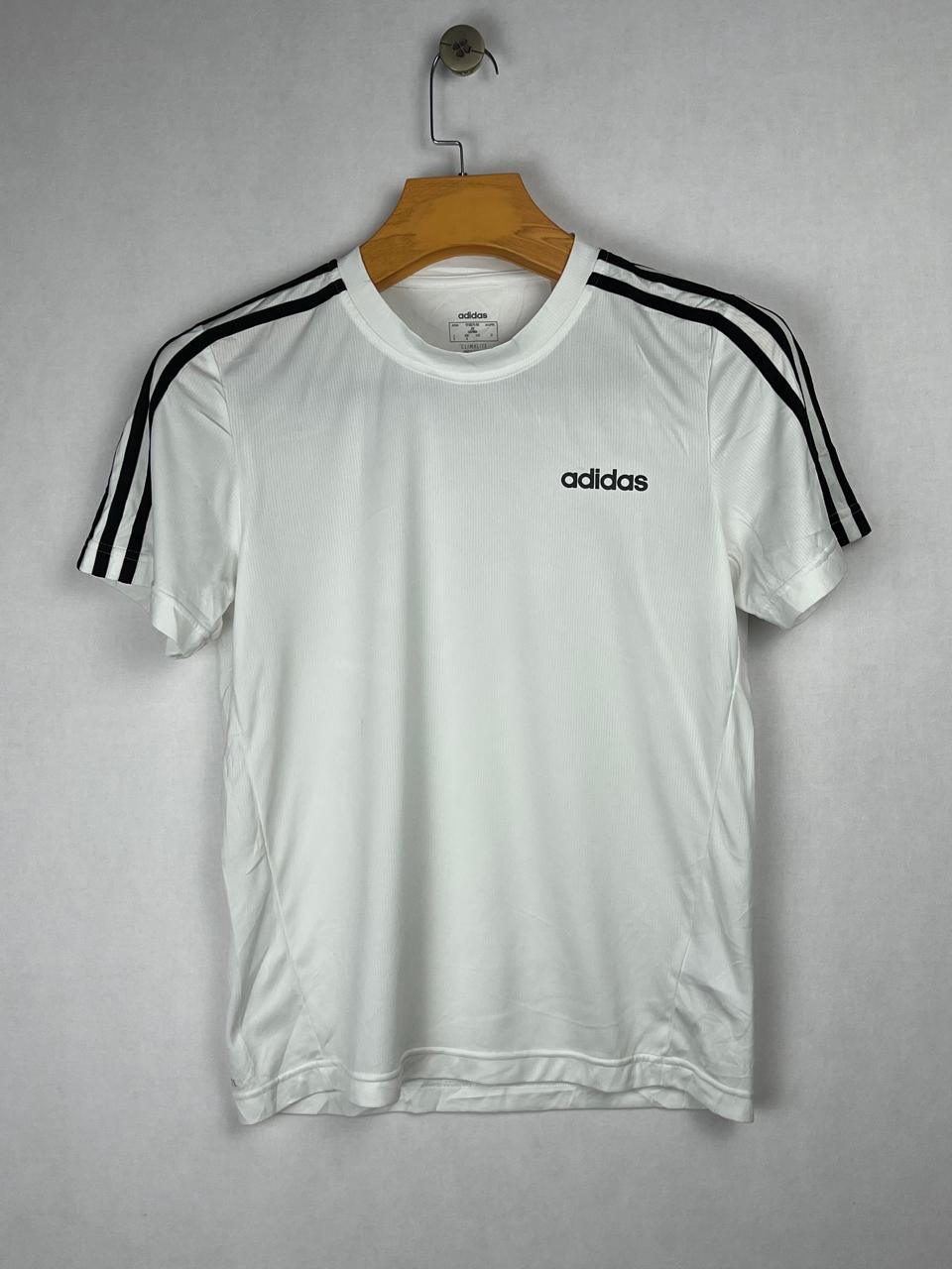 Adidas Climalite White 3-Stripes T-Shirt