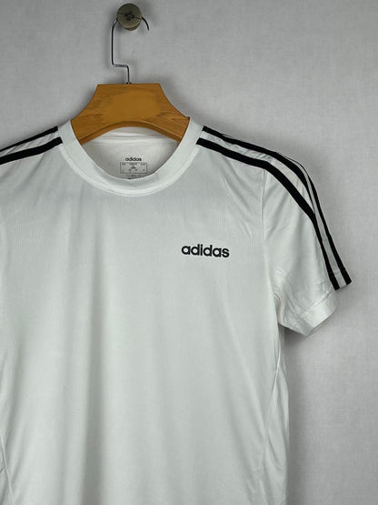 Adidas Climalite White 3-Stripes T-Shirt