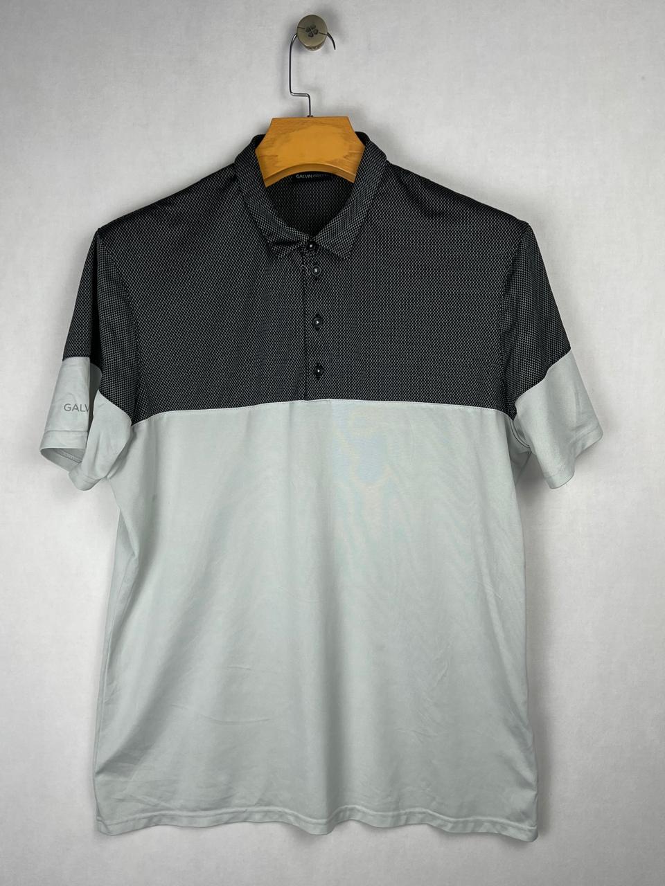 Galvin Green Black & Grey Colorblock Golf Polo