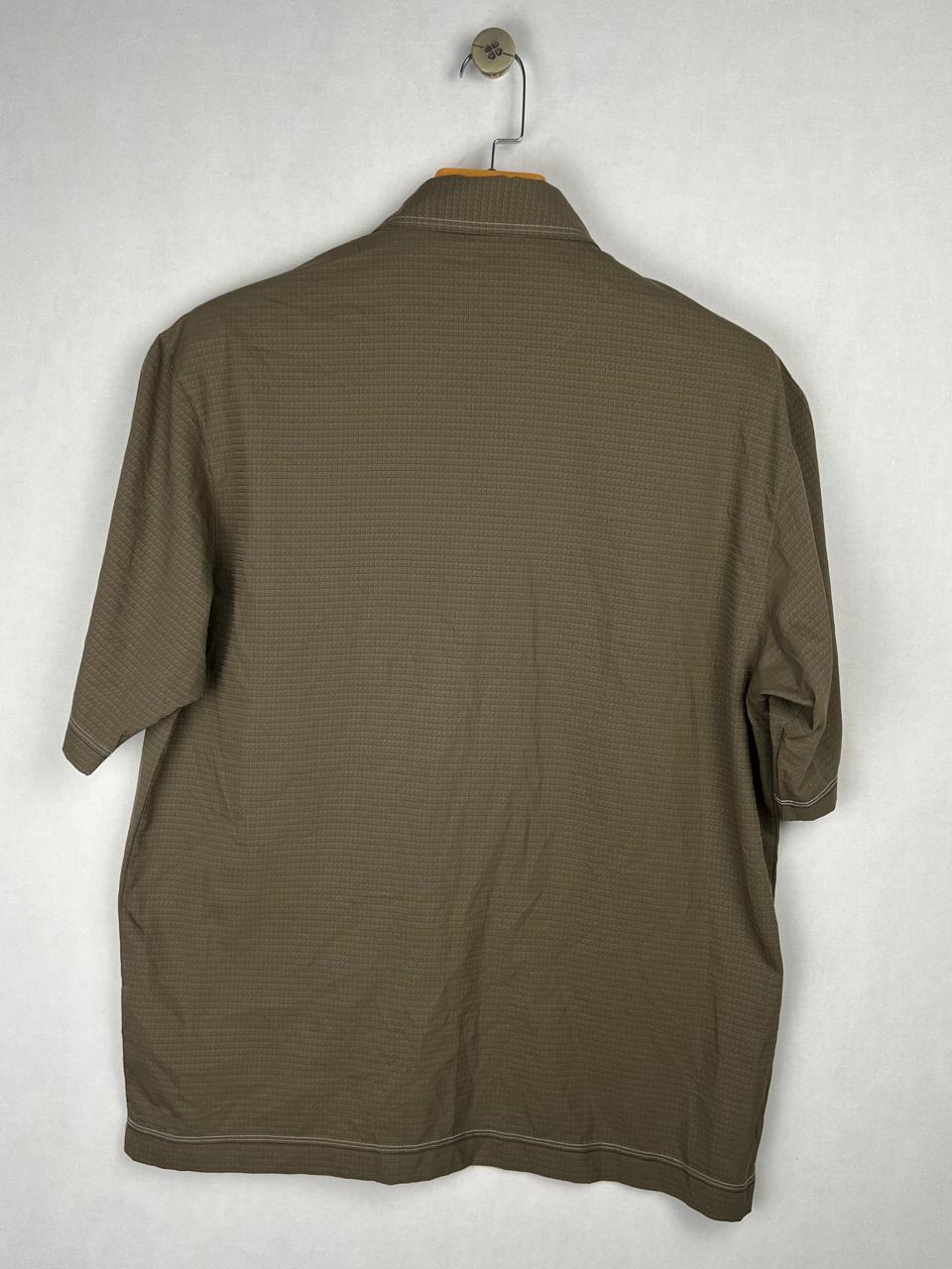 Olive Green Textured Polo Shirt