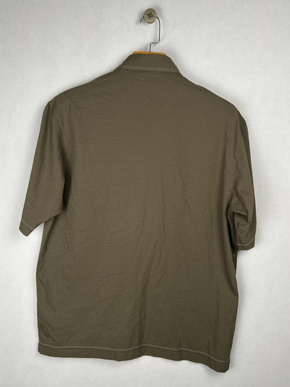 Olive Green Textured Polo Shirt