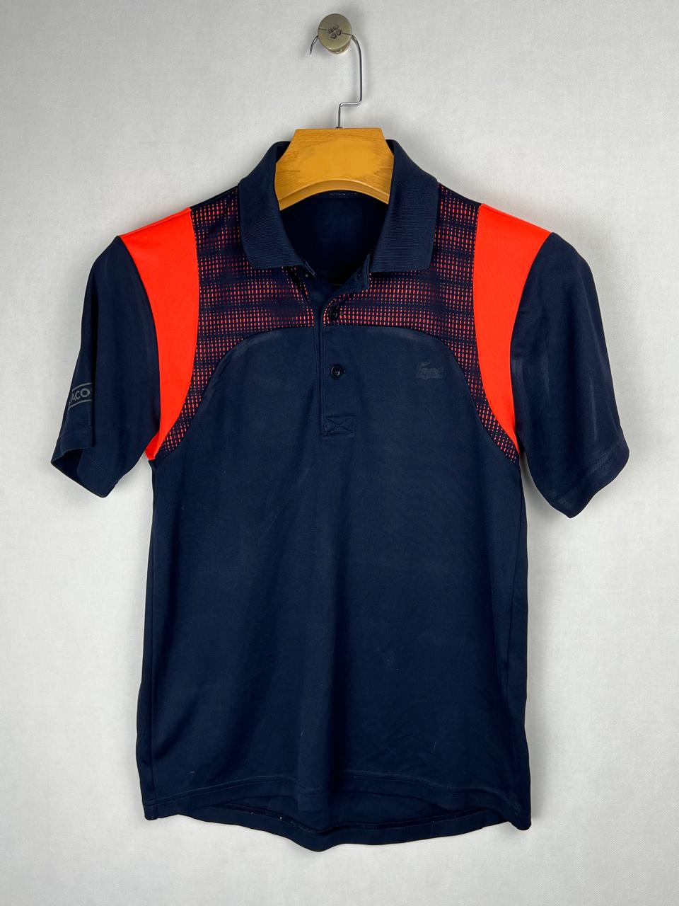 Lacoste Ultra Dry Navy Orange Polo Shirt