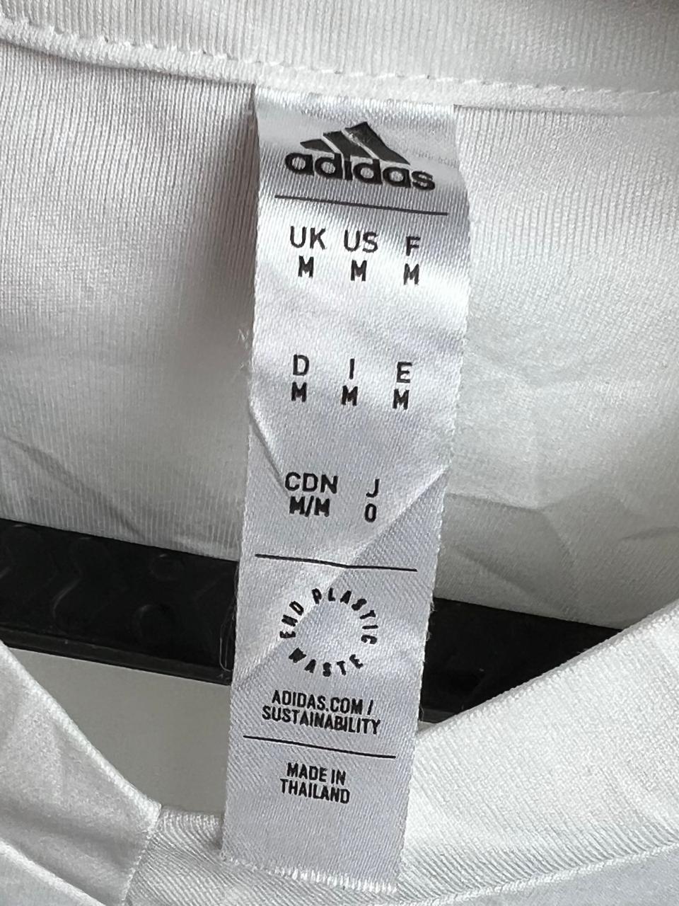 Adidas White V-Neck T-Shirt