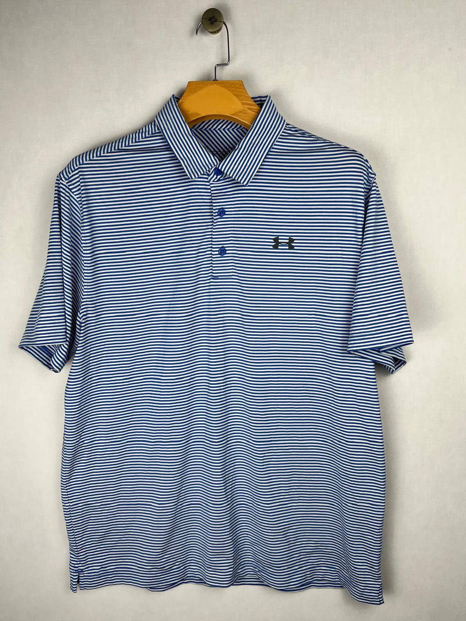 Under Armour Heatgear Blue Striped Polo