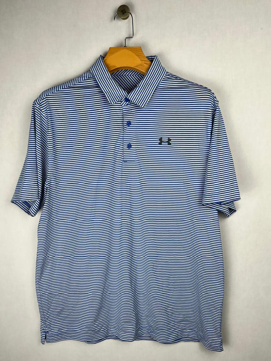 Under Armour Heatgear Blue Striped Polo