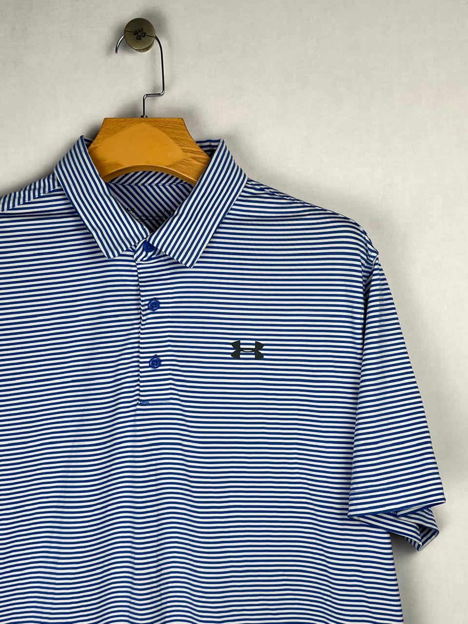 Under Armour Heatgear Blue Striped Polo