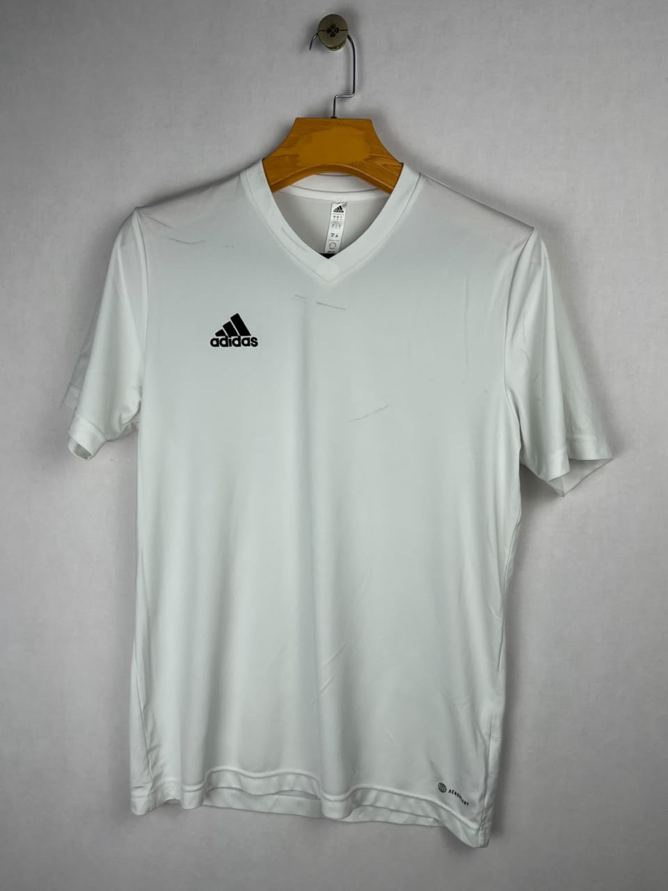 Adidas White Men's V-Neck T-Shirt