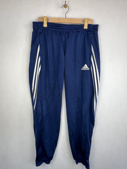 Adidas Sereno 14 Men's Navy Blue White Curved 3-Stripes Training Track Pants