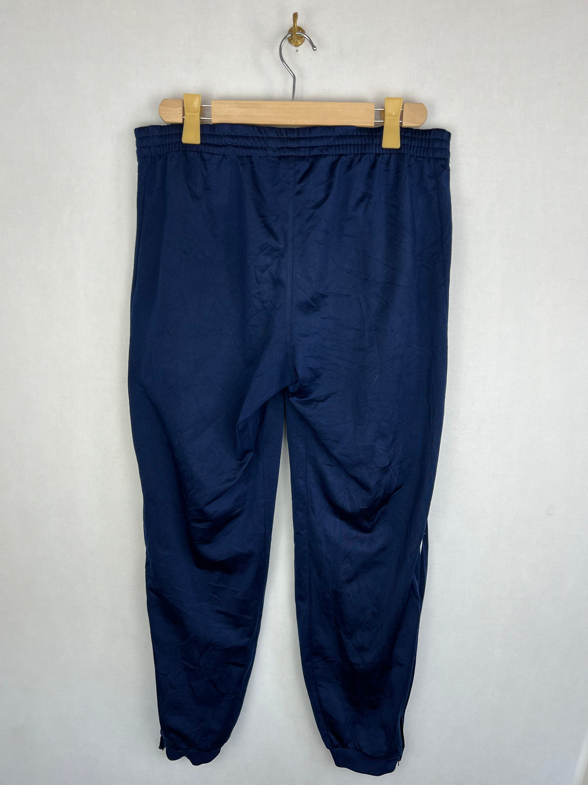 Adidas Sereno 14 Men's Navy Blue White Curved 3-Stripes Training Track Pants