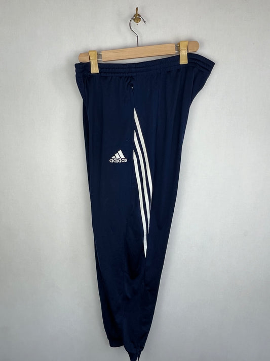 Adidas Sereno 14 Men's Navy Blue White Curved 3-Stripes Training Track Pants