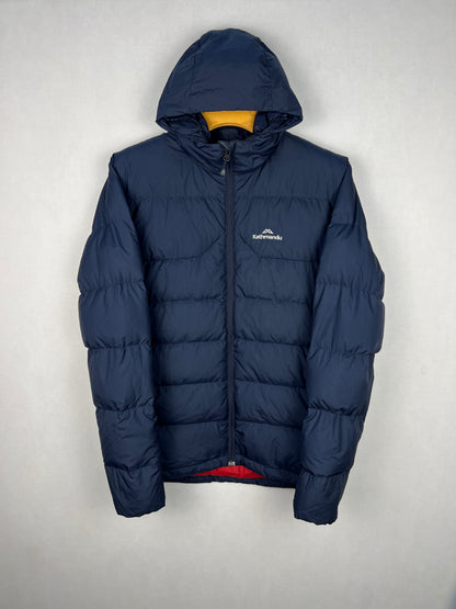 Kathmandu Epiq 600 Fill Hooded Down Jacket – Navy Blue & Red