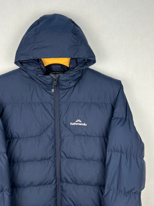 Kathmandu Epiq 600 Fill Hooded Down Jacket – Navy Blue & Red