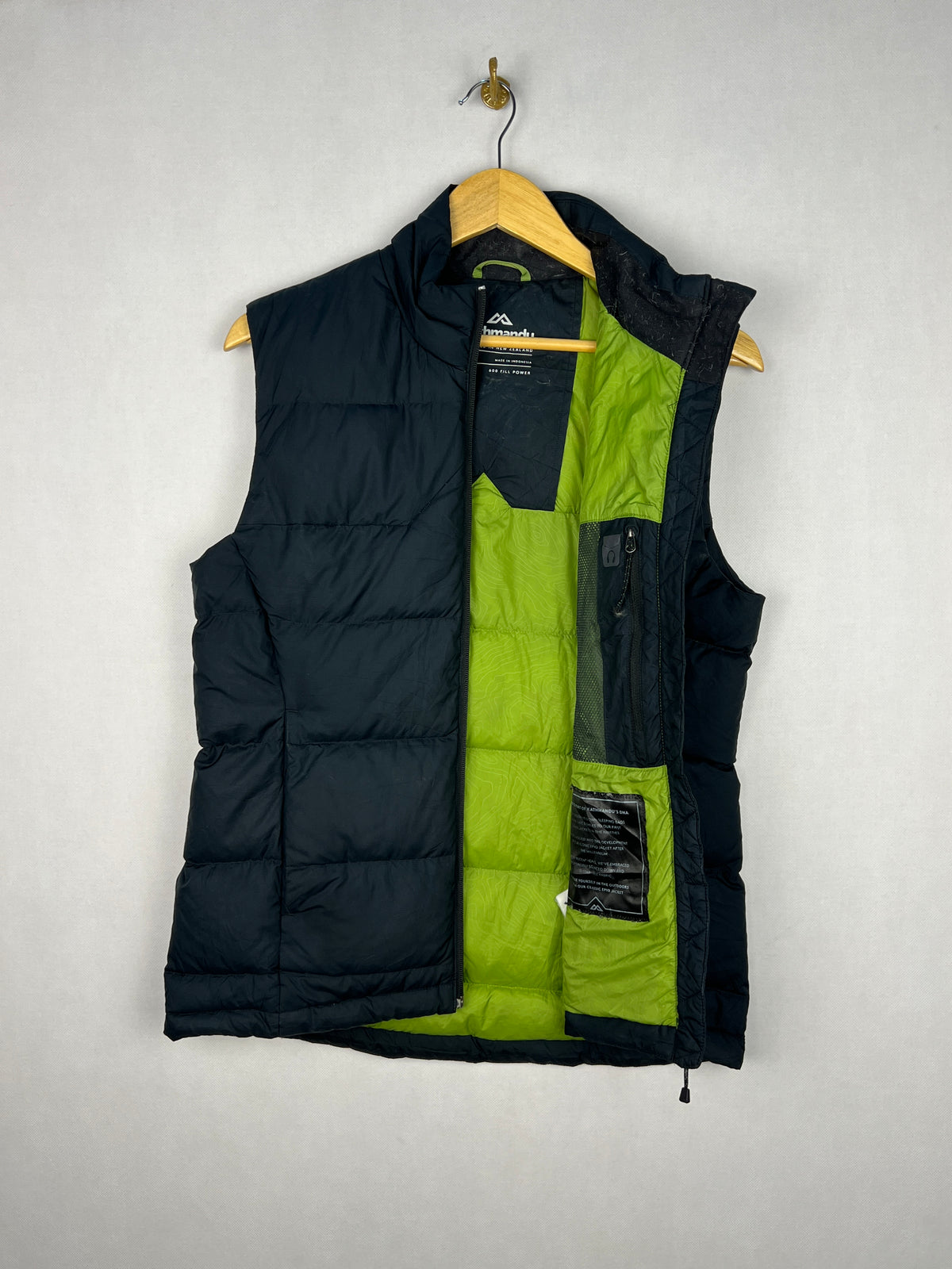 Kathmandu Epiq Pertex Quantum 600 Fill Down Vest – Black & Lime Green