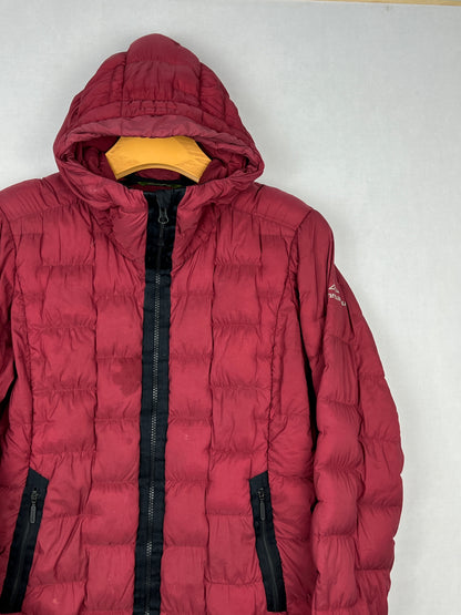 Kathmandu driFILL 650 DownTek Hooded Down Jacket – Maroon Red