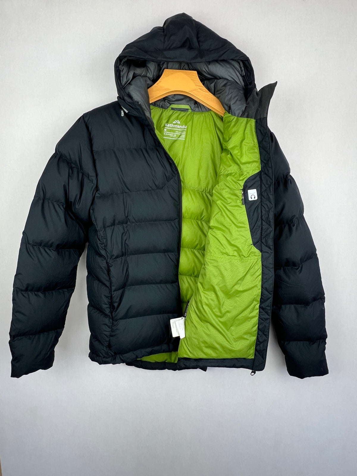 Kathmandu Pertex Classic Eco 550 Fill Duck Down Hooded Jacket – Black & Green