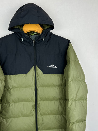 Kathmandu Epiq Hooded Duck Down Jacket – Olive Green & Black
